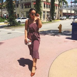 Striped Culotte Jumpsuit